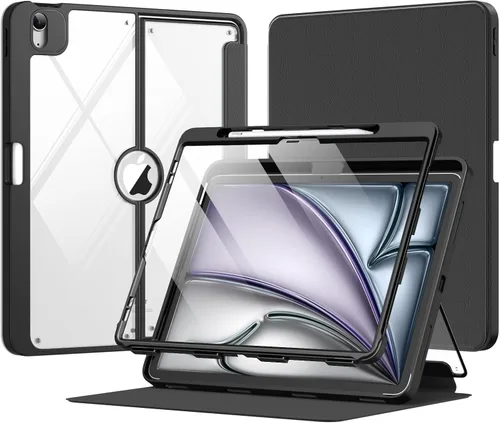 Miniatura 30 de MoKo Funda para iPad Air de 11 pulgadas 7ª/6ª generación M3/M2 2025/2024, iPad Air 5ª/4ª generación de 10.9 pulgadas 2022/2020 con soporte