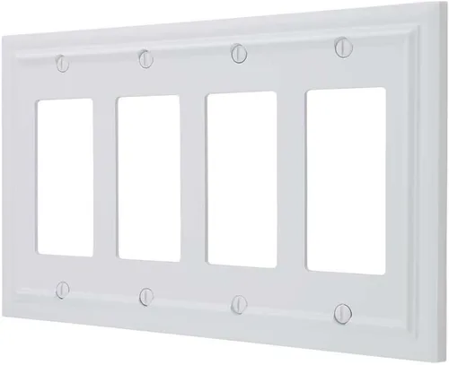 Miniatura 29 de Amerelle 94BW Continental - Placa de pared, 1 en blanco, metal fundido, blanco, 1 paquete