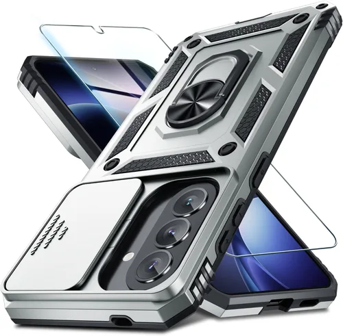Miniatura 16 de Janmitta Compatible con Galaxy A15 5G Funda con Cubierta Deslizante Integrada para Lente de Cámara + Protector de Pantalla + Soporte de Anillo