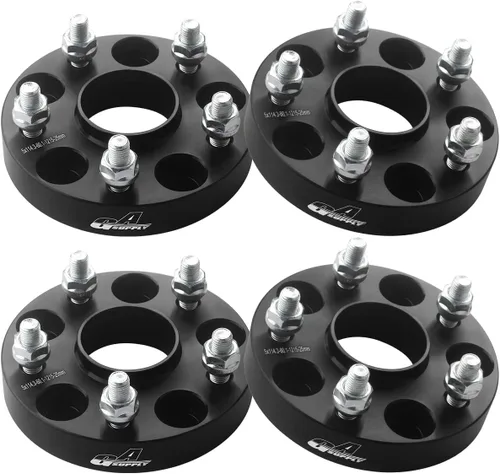 GAsupply 1" 5x4.5 Espaciadores centrados de rueda Hubcentric 25mm 5x114.3 60.1mm de orificio de buje 12x1.5 pernos, para Toyota Tacoma 2WD X-Runner