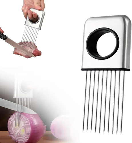 Soporte para Rebanadas de Cebolla, 2026 Nuevo Soporte de Cebolla de Acero Inoxidable para Rebanar Cortador de Verduras para Papa y Tomate,
