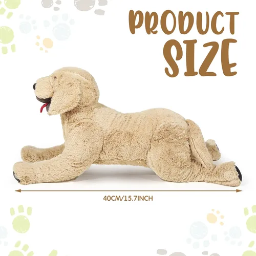 Miniatura 3 de Geosar Animales de peluche de perro de 15.7 pulgadas, suaves juguetes de peluche Golden Retriever, almohada de peluche grande para abrazar, regalos