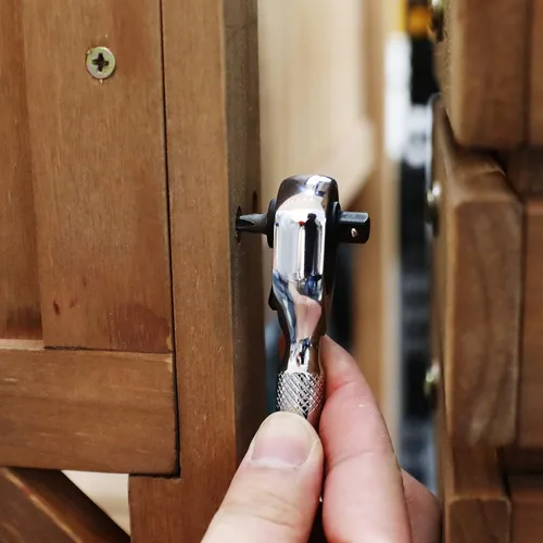 Miniatura 5 de DURATECH Llave de trinquete rechoncha de 1/4 pulgadas, destornillador de zócalo y broca, 72 dientes, aleación de cromo, acabado cromado