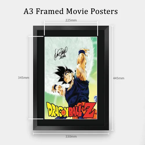 Miniatura 2 de HWC Trading Dragonball Z Sean Schemmel 16 x 12 pulgadas, regalos enmarcados impresos con autógrafo firmado para fanáticos de la televisión, 16 x 12