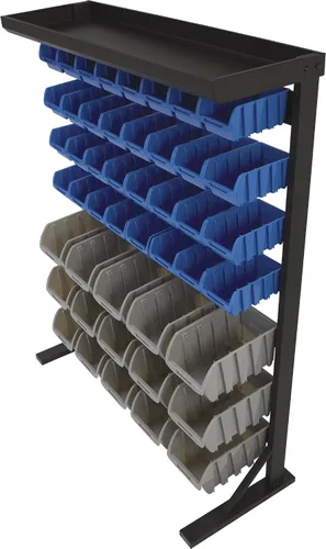 Miniatura 3 de Strongway Unidad de almacenamiento a granel de un solo lado con 47 contenedores surtidos, 36 1/2 pulgadas de ancho x 14 pulgadas de profundidad x 46