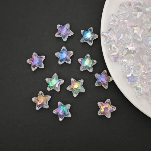 Miniatura 5 de INSPIRELLE 250 Piezas Cuentas de Acrílico en Forma de Estrella 2 Tamaños Cuentas en Cuenta para Hacer Joyería Artesanal