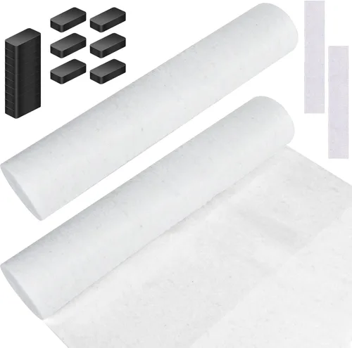 2 rollos de filtros de campana extractora, filtro de repuesto de campana extractora de tela no tejida con bloque magnético y adhesivo a prueba de