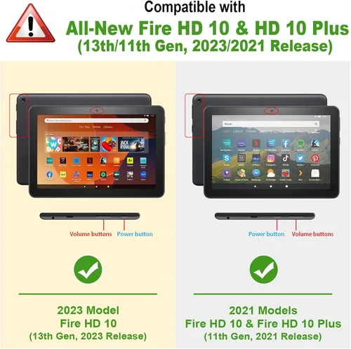 Miniatura 2 de Fintie - Funda tipo libro para tableta Amazon Fire HD 10 y Fire HD 10 Plus (solo compatible con versión de 11ª generación 2021), Funda de pie