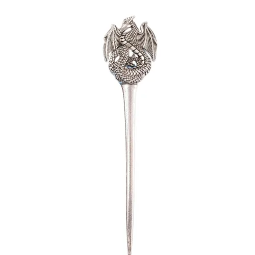 Miniatura 7 de Paquete de 2 pines de metal gris espada negra Wicca Witch Hair Stick Slide Renaissance Festival Hair Acceossories para mujeres 10