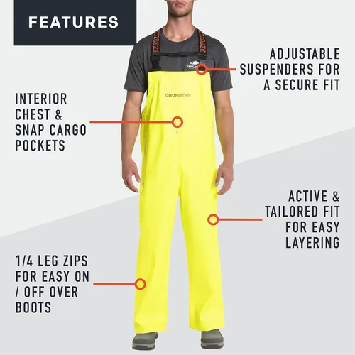 Miniatura 2 de Grundens Mens Neptune Commercial Fishing Bib Pants Waterproof, Adjustable