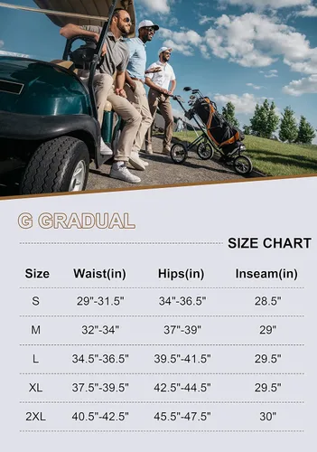 Miniatura 7 de G Gradual Pantalones deportivos de golf para hombre con bolsillos con cremallera pantalones elásticos ajustados para correr para hombre