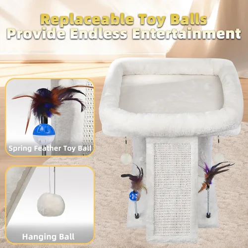 Miniatura 6 de TWDEPART Árbol para Gatos Torre para Gatos con Poste Rascador para Gatos de Interior, Centro de Actividades Árbol de Escalada Muebles para Gatos