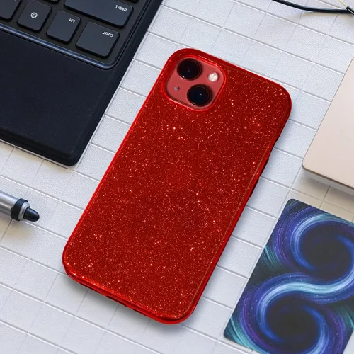 Miniatura 6 de MATEPROX Funda compatible con iPhone 13 Mini, fundas protectoras Bling Sparkle para niñas y mujeres, diseño de Navidad (rojo)