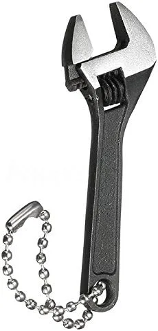 Miniatura 4 de Mini llave de 2.5 pulgadas/2.677 in, llave de tuerca ajustable, herramienta de mano, herramienta de mano, anillo de cadena de regalo Negro