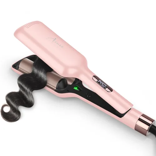 Onduladora de cabello Aima Beauty Twins Mermaid de ondas sueltas de 32mm (1.25"), rizador de ondas anti-quemaduras, varita rizadora de 2 barriles