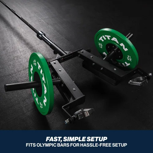 Miniatura 5 de Titan Fitness Landmine Linebacker - Accesorio de prensa para sentadillas y vikingos, capacidad de 650 libras, se adapta a barras y platos olímpicos