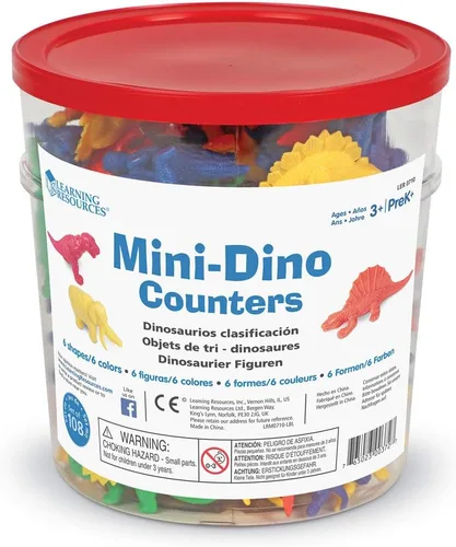 Miniatura 6 de Learning Resources Juego de clasificación de dinosaurios con contadores matemáticos, juguete de clasificación de dinosaurios, 65 piezas, a partir