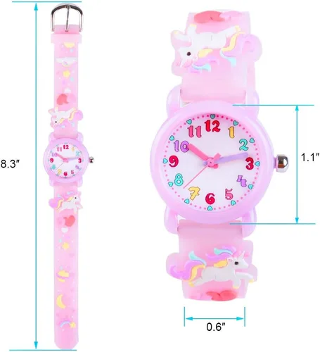Miniatura 4 de Venhoo Reloj de pulsera de silicona impermeable 3D para niños y niñas de 3 a 10 años
