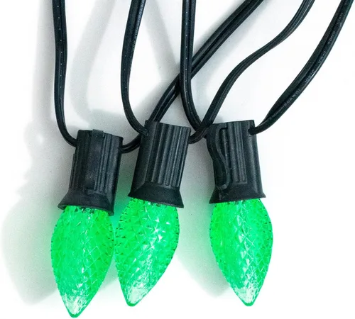 Miniatura 4 de Meconard Bombillas LED C7 de repuesto para Navidad, bombillas LED inastillables C7 para luces de Navidad para interiores y exteriores, base de Verde