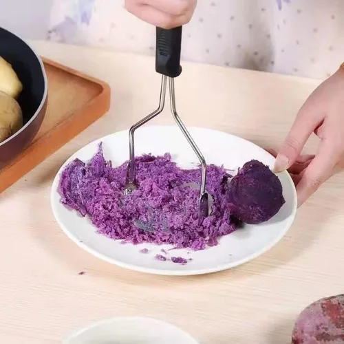 Miniatura 5 de Triturador de patatas con mango antideslizante, herramienta de cocina de acero inoxidable para papas, batatas, frijoles, verduras, frutas, alimentos