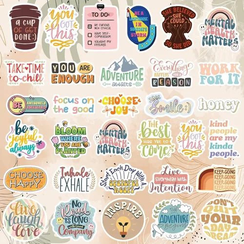 Miniatura 5 de 300 unidades de calcomanías motivacionales para tableros de visión, botellas de agua, laptops, calcomanías de vinilo impermeables con citas