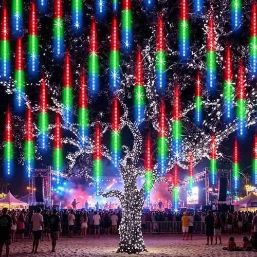 Miniatura 16 de EAGWELL Luces de Lluvia de Meteoros de Navidad, 20 en 20 Tubos Luces de Lluvia en Cascada con Cambio Automático con 12 Modos, Decoración Navideña