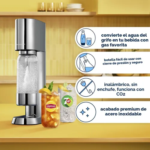Miniatura 2 de SodaStream Enso - kit para hacer agua con gas, incluye CO2 y botella carbonatadora Acero inoxidable