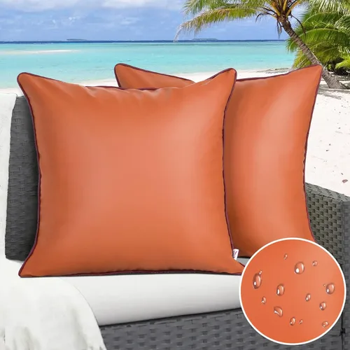 Miniatura 15 de Paquete de 2 fundas de almohada para exteriores de 12 x 20 pulgadas, resistente al agua, de piel de silicona, resistente a los rayos UV, resistente