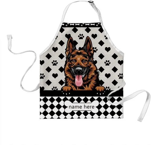Miniatura 22 de Delantal de lunares de perro personalizado lindo perro salchicha, perro salchicha 3