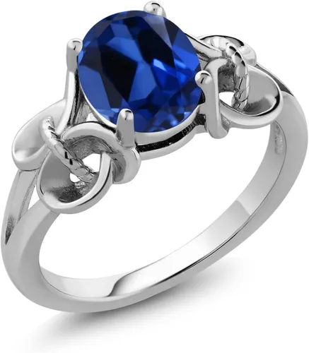Miniatura 79 de Gem Stone King Anillo de compromiso ovalado con piedra natal para mujer, plata de ley 925, ovalado de 0.354 x 0.276 in, anillo de compromiso