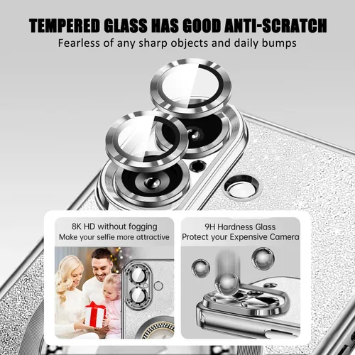 Miniatura 442 de Misscase Funda magnética con purpurina para iPhone 11 compatible con MagSafe, protección completa, delgada, a prueba de golpes, antiarañazos