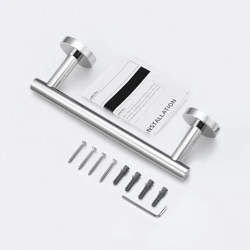Miniatura 8 de Toallero Kes A2000-P, barra redonda de acero inoxidable para cocina, estilo moderno, barra suspendida para cajón, para toalla de mano