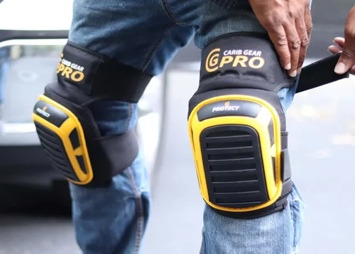 Miniatura 5 de CARIB GEAR PRO USA Rodilleras de Trabajo para Hombres y Mujeres de Construcción de Doble Gel Resistente con Correas Antideslizantes para Pisos
