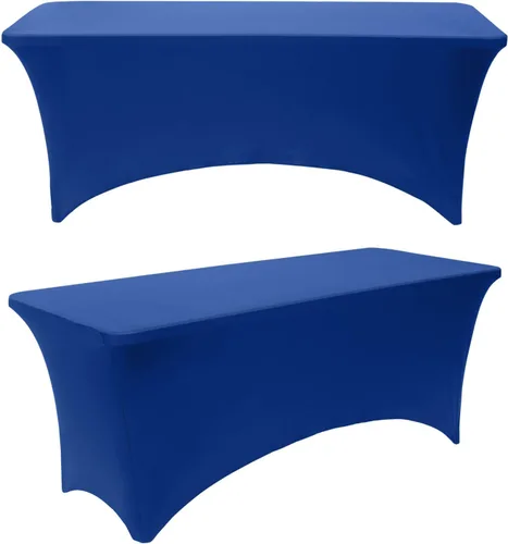 Miniatura 12 de Paquete de 2 manteles rectangulares elásticos de 6 pies para cocina, comedor, elástico, resistente a las arrugas, de elastano, lavable, para Rosa