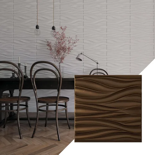Miniatura 17 de Ekena Millwork 19 5/8 pulgadas de ancho x 19 5/8 pulgadas de alto, ondulado EnduraWall decorativo 3D, cobre envejecido (cubre 2.67 pies cuadrados).