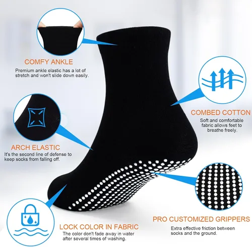 Miniatura 5 de GRPSKCOS Calcetines para bebés con agarre, 9 pares de calcetines antideslizantes para niños
