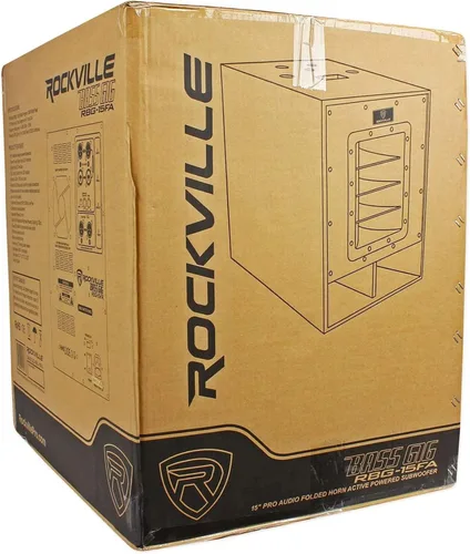Miniatura 5 de Rockville Subwoofer RBG15FA de 2400 W con alimentación activa, 15 pulgadas, diseño de bocina plegada, 600 W RMS, alta salida SPL, para DJs y eventos