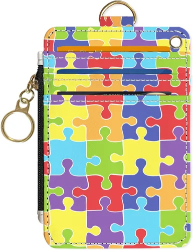 Miniatura 15 de Portafolios delgado Portafolios para tarjetas de crédito, Portafolios RFID para mujer Linda pequeña cartera de bolsillo frontal con cremallera