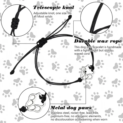 Miniatura 32 de PLwelth Pulseras de perro de cachorro para mujeres y hombres, regalos conmemorativos para amantes de las mascotas, regalos de amistad para ella, sus
