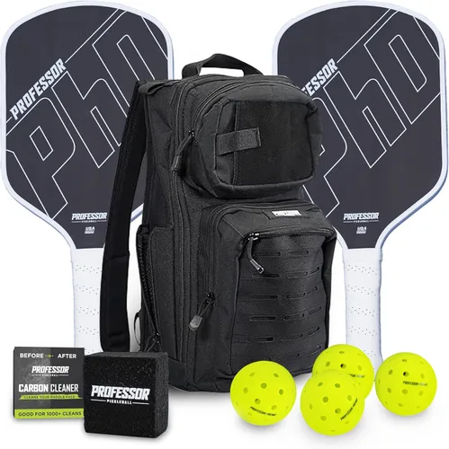 Miniatura 11 de Professor PhD Pala de Pickleball de Fibra de Carbono Premium en Bruto - Aprobada por USA Pickleball - Núcleo en Forma de Panal - Potencia y Control