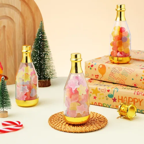Miniatura 3 de Contenedor para botellas de dulces, 20 botellas pequeñas de plástico transparente para dulces, contenedor de botellas para baby shower, boda, fiesta