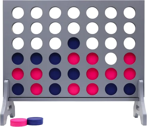 Tailgating Pros Cuatro Gigante Gris Premium en una Fila con Estuche de Transporte - Juego de Patio al Aire Libre Jumbo de Gran Tamaño - Conecta