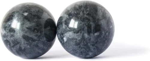 Miniatura 2 de Bolas de Baoding chinas, color gris oscuro, para ejercicio de salud, bolas de mano para el estrés, bolas de mármol para medicina china natural