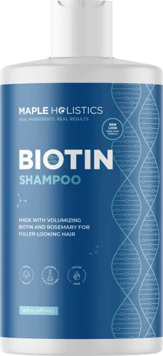 Miniatura 2 de Biotin Champú voluminizador para cabello fino y adelgazante, sin sulfato con aceites de árbol de té y romero, además de vitaminas para el cabello