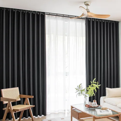 Miniatura 20 de Cortinas Opacas Beige para Ventanas de 54 Pulgadas de Largo, Juego de 2 Paneles con Ojales, Cortinas Opacas que Ahorran Energía, Reducen el Ruido