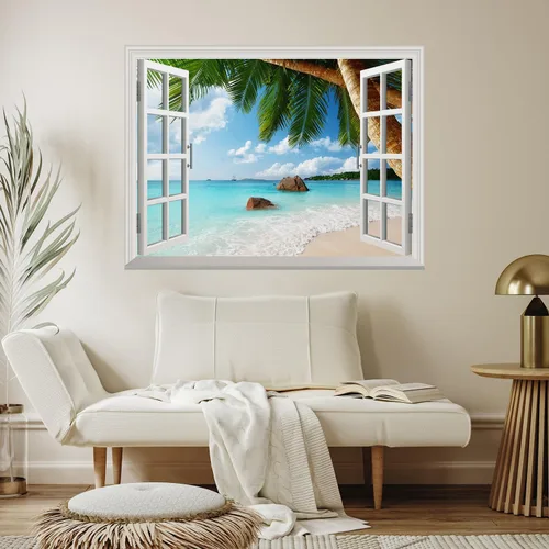Miniatura 3 de Wall26 - Adhesivo decorativo para pared, diseño desmontable de flores silvestres primaverales Playa Anse Lazio
