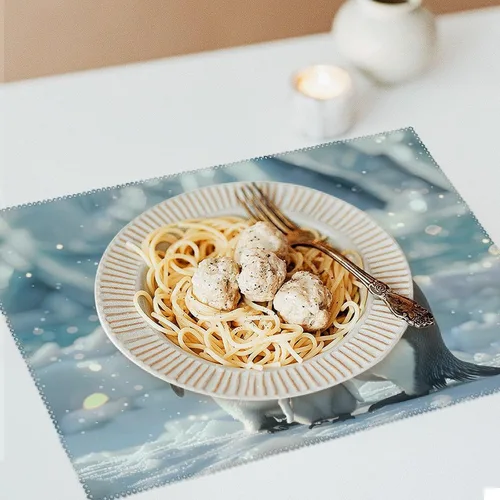 Miniatura 6 de Penguin Family Placemats Set of 6 Resistant Table Mats Washable Place Mats for Dinner Party Table Decoration