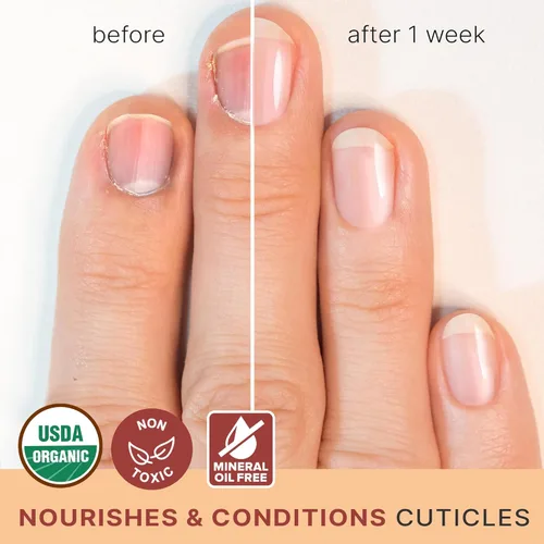 Miniatura 2 de Aceite orgánico para uñas y cutículas, aceite de uñas fabricado en Estados Unidos para crecimiento y fuerza con jojoba y vitamina E, reparación