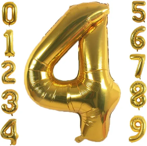 Miniatura 6 de Globos de papel de aluminio dorado (número 1, 40 pulgadas)