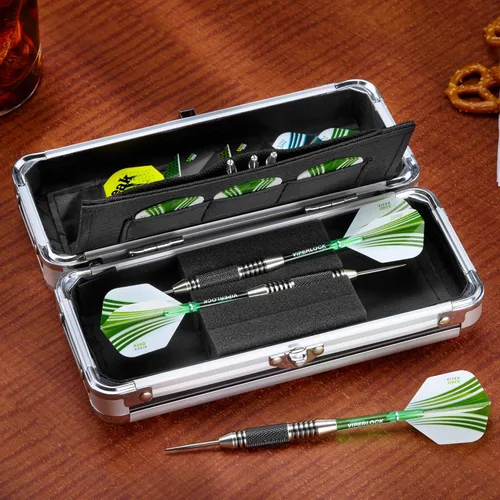 Miniatura 3 de Casemaster Sole - Estuche de aluminio delgado para dardos con capacidad para 3 puntas de acero y punta suave con suficiente espacio para mantener